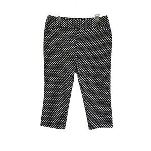 Worthington Black and White Geometric Cropped Capri Pants Size 10